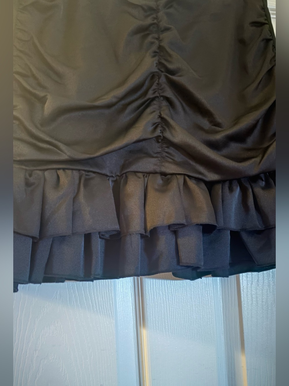 Boohoo Black Mini Skirt with Ruffled Hem